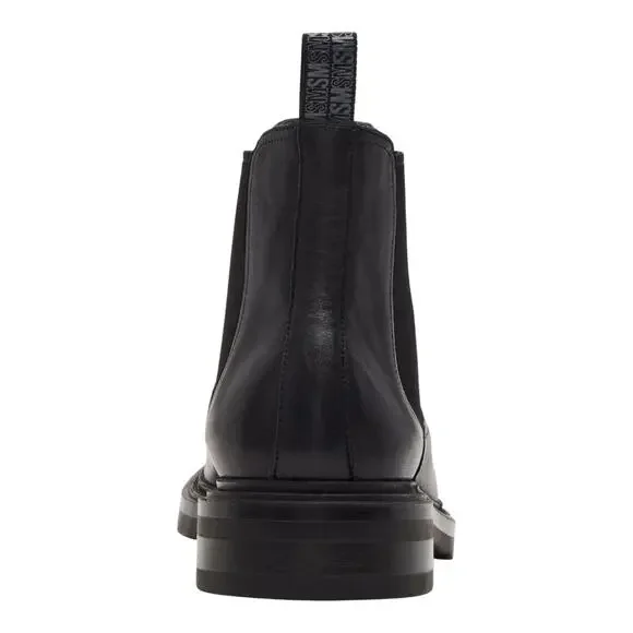 Steve Madden Men's Hamden Leather Chelsea Slip On Boots Black Size 12